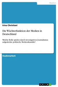 Die Wächterfunktion der Medien in Deutschland_cover
