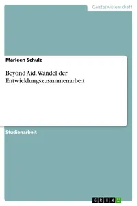 Beyond Aid. Wandel der Entwicklungszusammenarbeit_cover