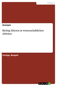 Richtig Zitieren in wissenschaftlichen Arbeiten_cover