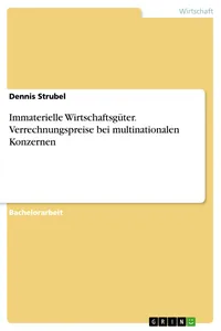 Immaterielle Wirtschaftsgüter. Verrechnungspreise bei multinationalen Konzernen_cover