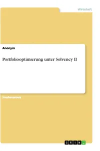 Portfoliooptimierung unter Solvency II_cover