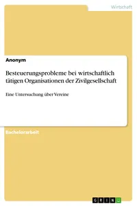 Besteuerungsprobleme bei wirtschaftlich tätigen Organisationen der Zivilgesellschaft_cover