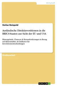 Ausländische Direktinvestitionen in die BRICS-Staaten aus Sicht der EU und USA_cover