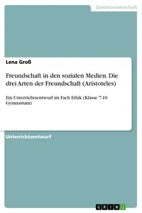 Freundschaft in den sozialen Medien. Die drei Arten der Freundschaft_cover