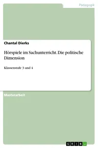 Hörspiele im Sachunterricht. Die politische Dimension_cover