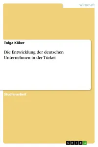 Die Entwicklung der deutschen Unternehmen in der Türkei_cover