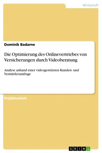 Die Optimierung des Onlinevertriebes von Versicherungen durch Videoberatung_cover