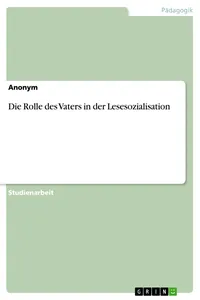 Die Rolle des Vaters in der Lesesozialisation_cover