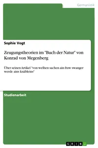 Zeugungstheorien im "Buch der Natur" von Konrad von Megenberg_cover