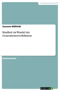 Kindheit im Wandel der Generationenverhältnisse_cover