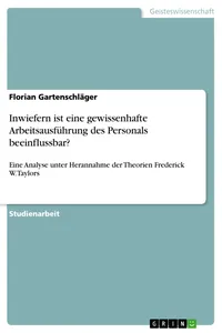 Inwiefern ist eine gewissenhafte Arbeitsausführung des Personals beeinflussbar?_cover