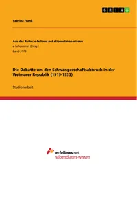 Die Debatte um den Schwangerschaftsabbruch in der Weimarer Republik_cover