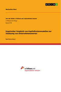 Empirischer Vergleich von Kapitalkostenmodellen zur Schätzung von Unternehmenswerten_cover