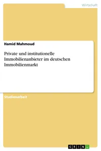 Private und institutionelle Immobilienanbieter im deutschen Immobilienmarkt_cover