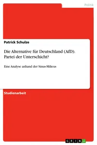 Die Alternative für Deutschland. Partei der Unterschicht?_cover