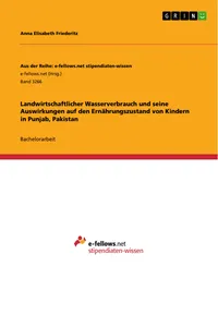 Landwirtschaftlicher Wasserverbrauch und seine Auswirkungen auf den Ernährungszustand von Kindern in Punjab, Pakistan_cover