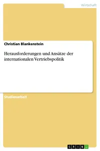 Herausforderungen und Ansätze der internationalen Vertriebspolitik_cover