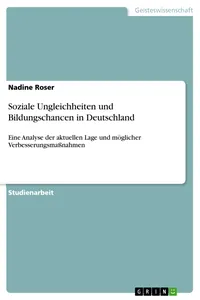 Soziale Ungleichheiten und Bildungschancen in Deutschland_cover