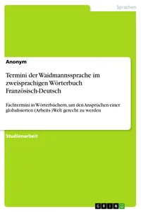 Termini der Waidmannssprache im zweisprachigen Wörterbuch Französisch-Deutsch_cover