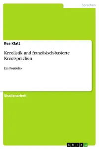 Kreolistik und französisch-basierte Kreolsprachen_cover
