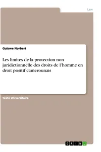 Les limites de la protection non juridictionnelle des droits de l'homme en droit positif camerounais_cover