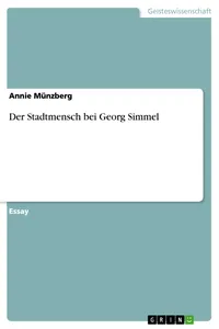 Der Stadtmensch bei Georg Simmel_cover