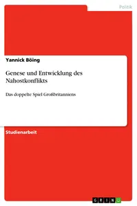 Genese und Entwicklung des Nahostkonflikts_cover