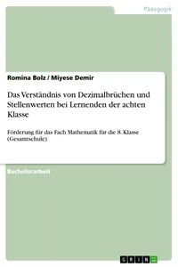 Das Verständnis von Dezimalbrüchen und Stellenwerten bei Lernenden der achten Klasse_cover