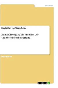 Zum Börsengang als Problem der Unternehmensbewertung_cover