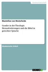 Gender in der Theologie. Herausforderungen und die Bibel in gerechter Sprache_cover