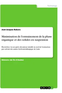 Minimisation de l'entrainement de la phase organique et des solides en suspension_cover