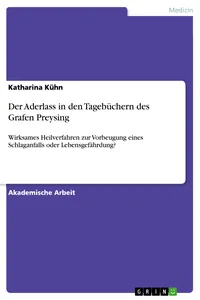 Der Aderlass in den Tagebüchern des Grafen Preysing_cover