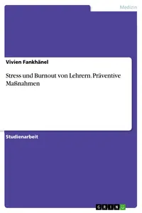 Stress und Burnout von Lehrern. Präventive Maßnahmen_cover