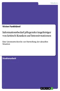 Informationsbedarf pflegender Angehöriger von kritisch Kranken auf Intensivstationen_cover