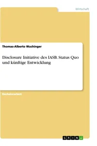 Disclosure Initiative des IASB. Status Quo und künftige Entwicklung_cover