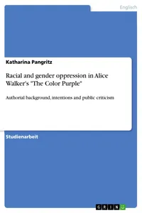 Racial and gender oppression in Alice Walker's "The Color Purple"_cover