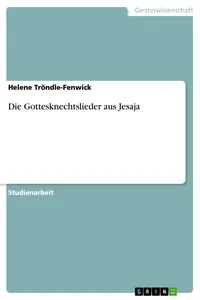 Die Gottesknechtslieder aus Jesaja_cover