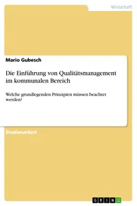 Die Einführung von Qualitätsmanagement im kommunalen Bereich_cover