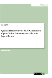 Qualitätskriterien von MOOCs aus Sicht von Jugendlichen_cover