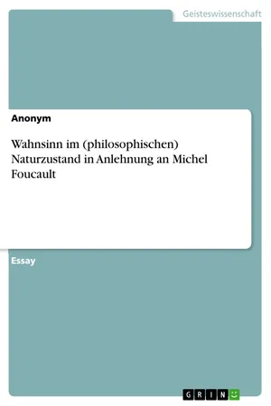Wahnsinn im (philosophischen) Naturzustand in Anlehnung an Michel Foucault