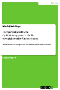 Energiewirtschaftliche Optimierungspotenziale für energieintensive Unternehmen_cover