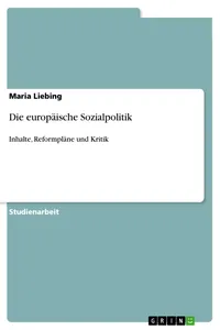 Die europäische Sozialpolitik_cover
