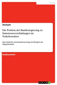 Die Position der Bundesregierung zu Emissionsverschärfungen im Verkehrssektor_cover