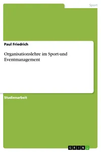 Organisationslehre im Sport-und Eventmanagement_cover