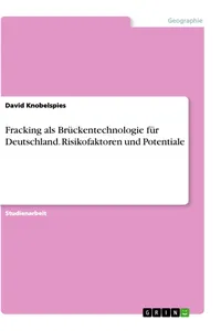 Fracking als Brückentechnologie für Deutschland. Risikofaktoren und Potentiale_cover