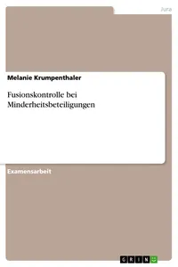 Fusionskontrolle bei Minderheitsbeteiligungen_cover