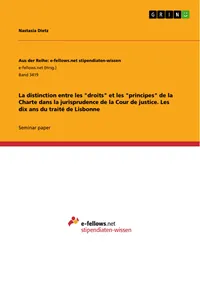 La distinction entre les "droits" et les "principes" de la Charte dans la jurisprudence de la Cour de justice. Les dix ans du traité de Lisbonne_cover