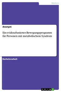 Ein evidenzbasiertes Bewegungsprogramm für Personen mit metabolischem Syndrom_cover