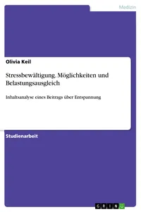 Stressbewältigung. Möglichkeiten und Belastungsausgleich_cover
