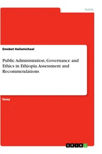 Public Administration, Governance and Ethics in Ethiopia. Assessment and Recommendations_cover